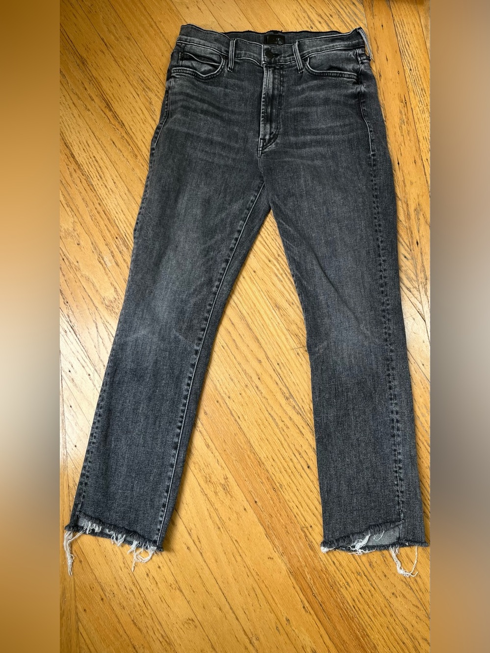 MOTHER High Waist Rascal Ankle Black Jean